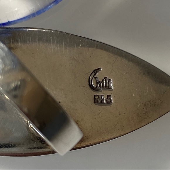 .925 Silver & Agate Stone Ring | Size 8 - Picture 14 of 15